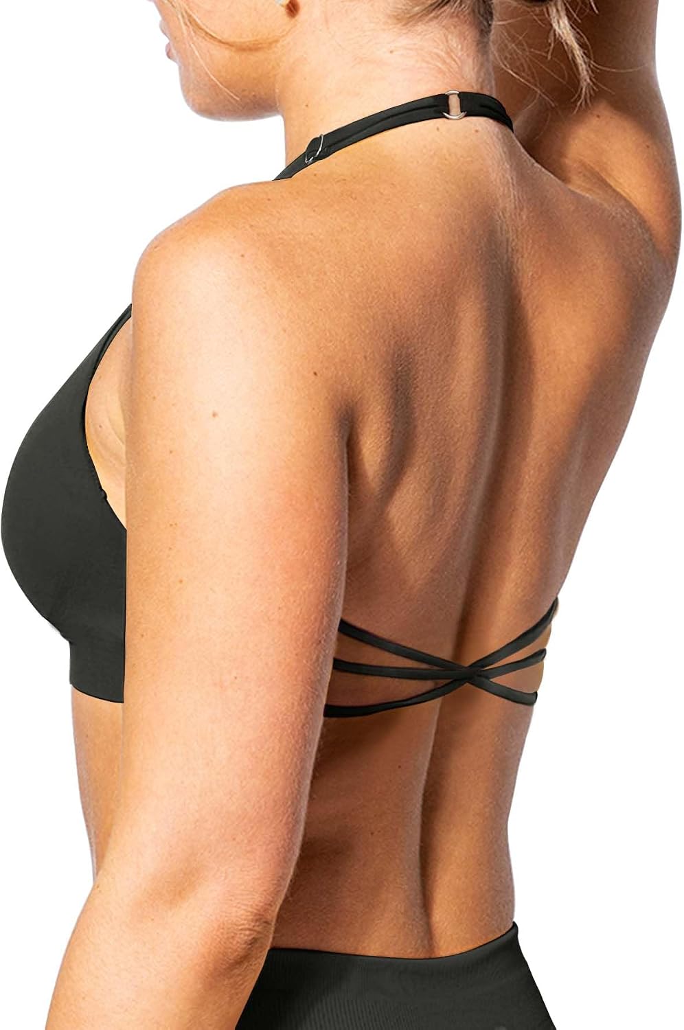 TZLDN Sport BH Women's Back Free Gym Top Neckholder Sport Bra Gepolstert Sportswear Sports Underwear Outfits Yoga Fitness