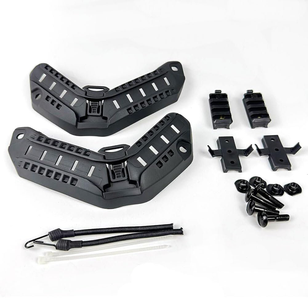 H World Shopping Helmet Airsoft Tactical Maritime Helmet Side Rail Set Guide Accessories for Flashlight (BK)