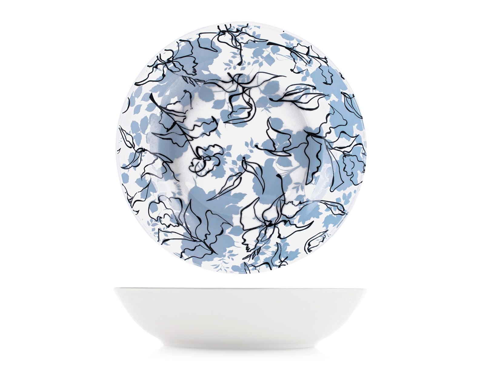H&H Servizio Tavola Celestial 18 Pezzi in Porcellana - Piatti Piani, Fondi e Frutta con Decorazione Floreale Carta da Zucchero - Adatto Lavastoviglie e Microonde