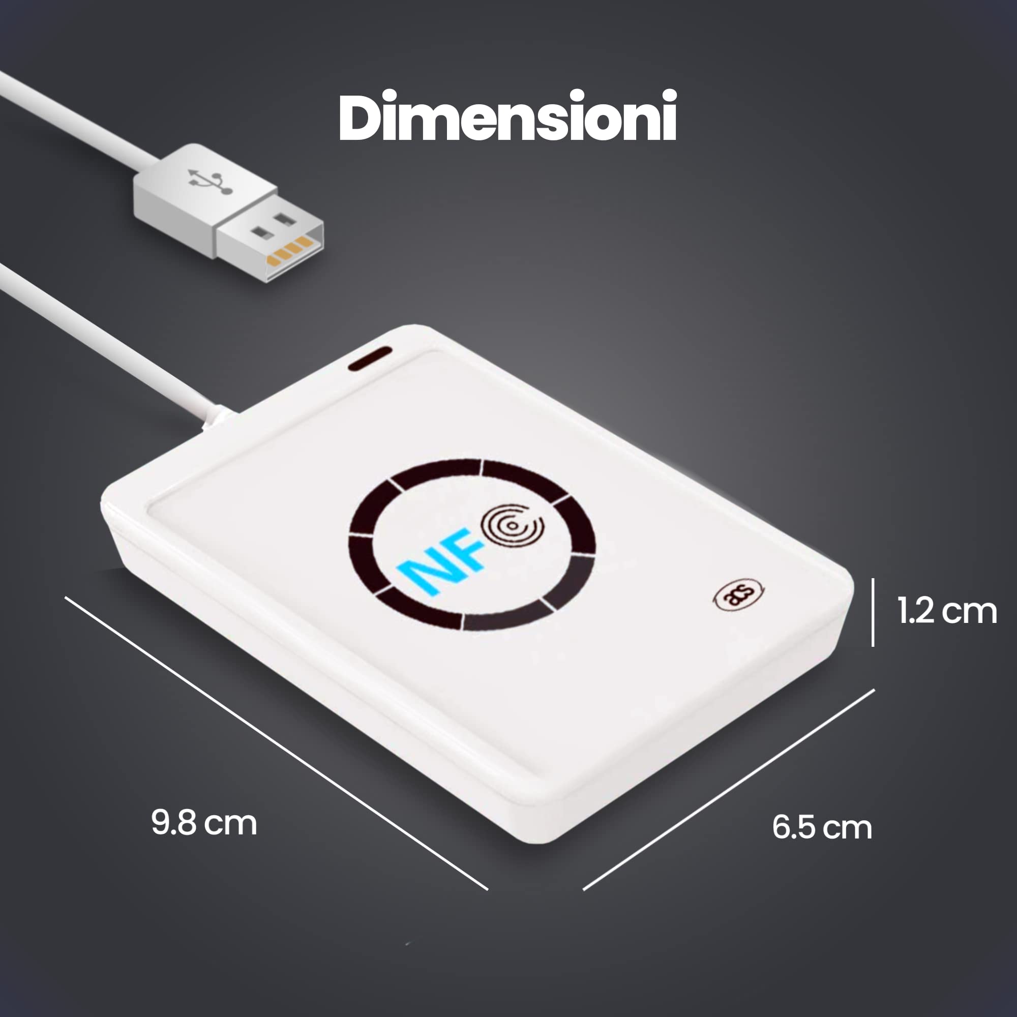 Webbo Cie 3.0 Elektronische Identitätskarte, USB-Kartenleser, Schreibgerät und NFC-Tag-Reader mit Card Blocker Anti-Klonation