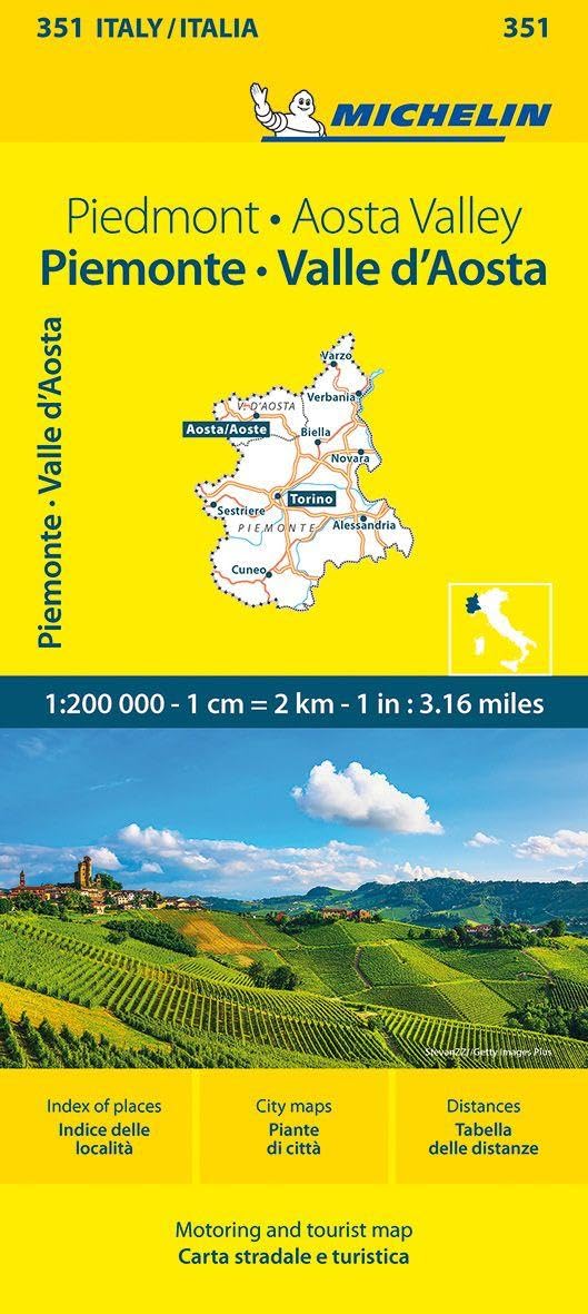 Piemonte & VA - Michelin Local Map 351: Straßen- und Tourismuskarte 1:200.000; Auflage 2023