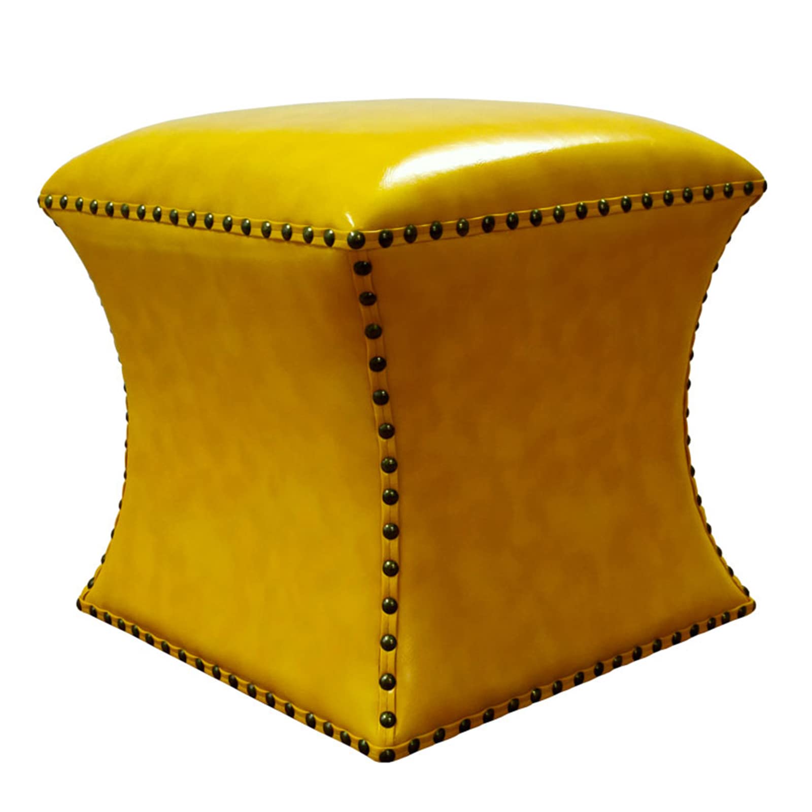 Tabouret repose-pieds rembourré jaune : soulagez vos jambes fatiguées dans le salon