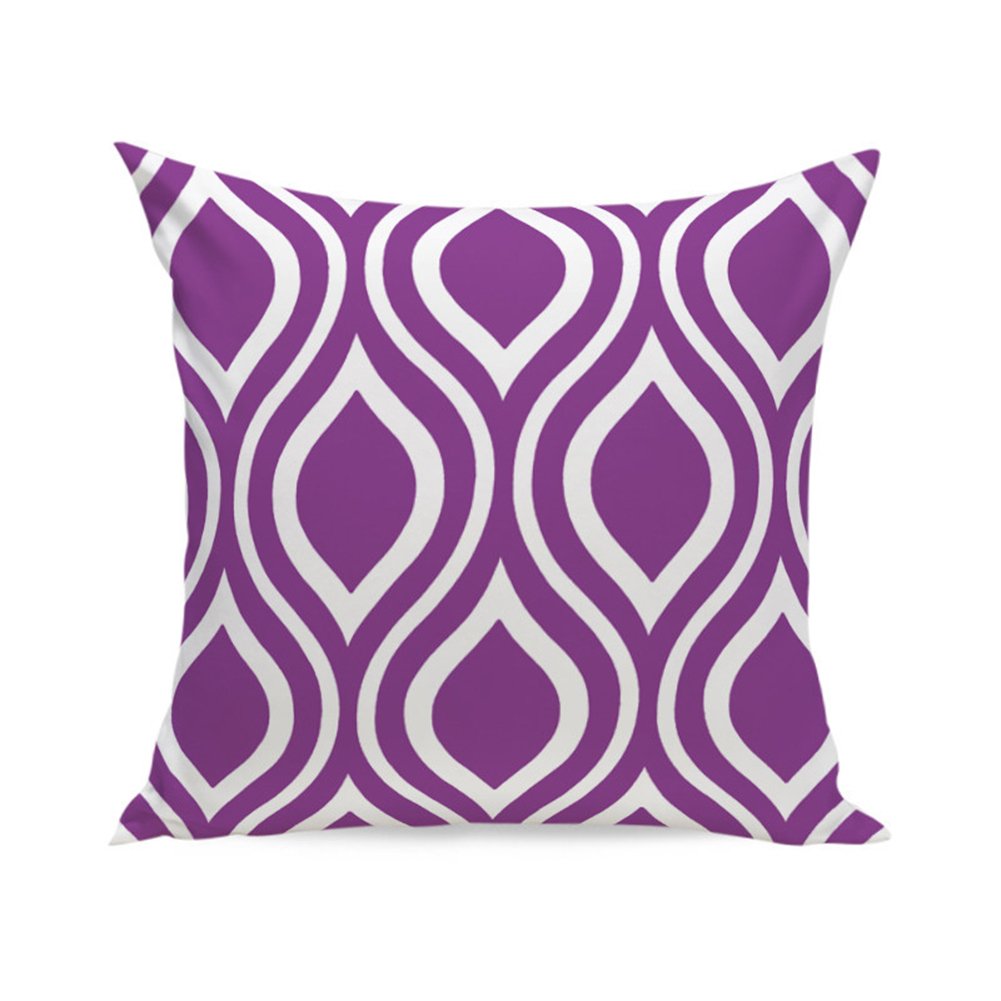 Set Di 4 Federe Per Cuscini 45x45 Cm - Morbido Peluche A Pelo Corto, Motivo Geometrico Colorato, Blu-6