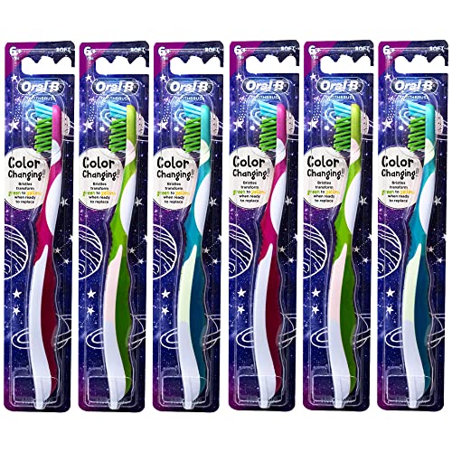 Oral-B Pro-Health Junior CrossAction Galaxy Toothbrush, Ages 6+, Soft - Pack of 6