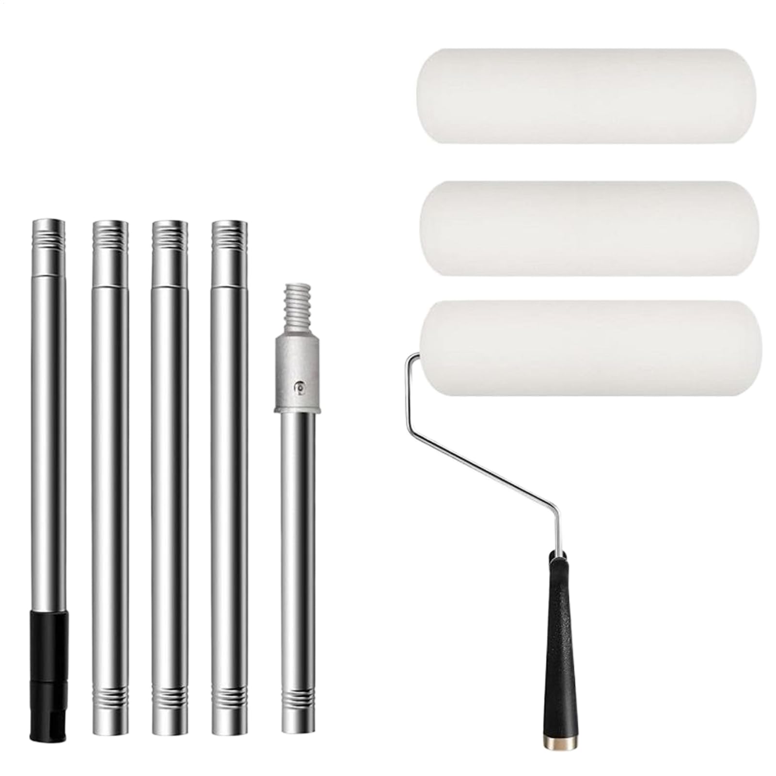 Kit rouleau à peinture manche long extensible 23 cm pour meuble et porte