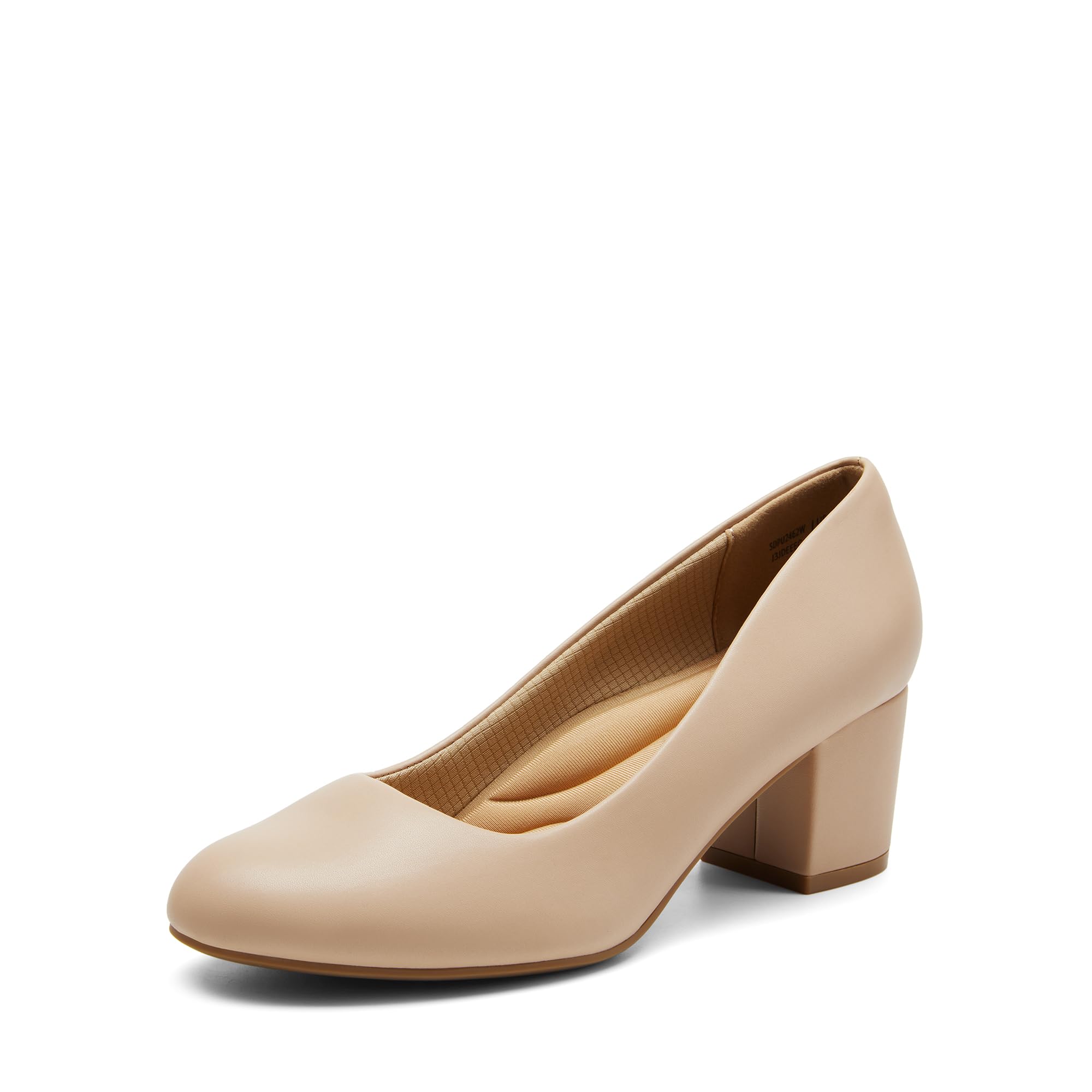DREAM PAIRSWomen's Pumps Low Chunky Block Heel Dress Shoes Closed Round Toe Comfortable Heels