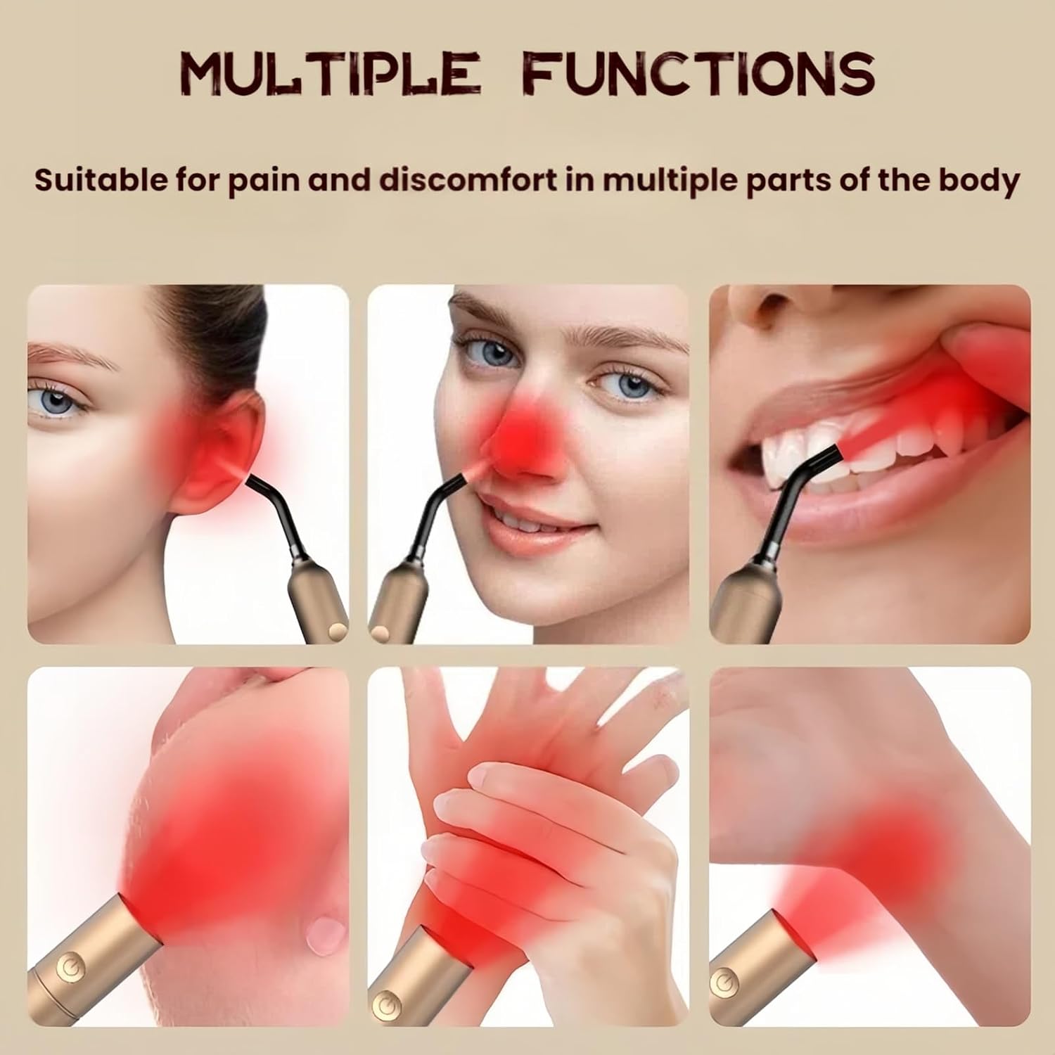 Red Light Therapy, Portable Handheld LED Light Therapy Device for Pain Relief on Lips, Mouth, Nose, Ear, Joint, Muscle | Cold Sore, Canker Sore, Fever Blister Treatment (660/810/850/940nm)