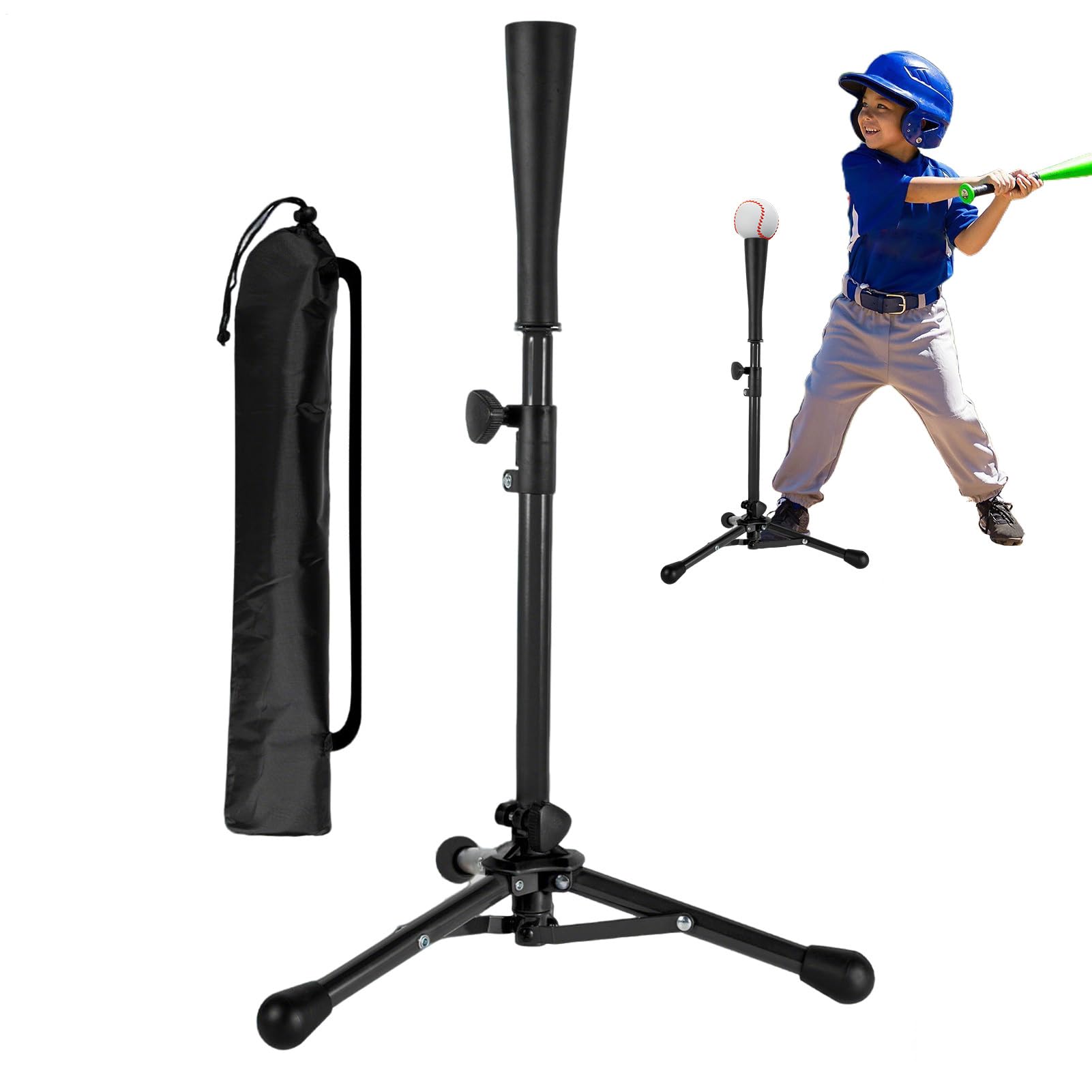 Supporto da baseball per bambini - tee da battuta da baseball - Treppiede regolabile in altezza con borsa per bambini da 3 a 8 anni per principianti allenamento in squadra e sport in giardino