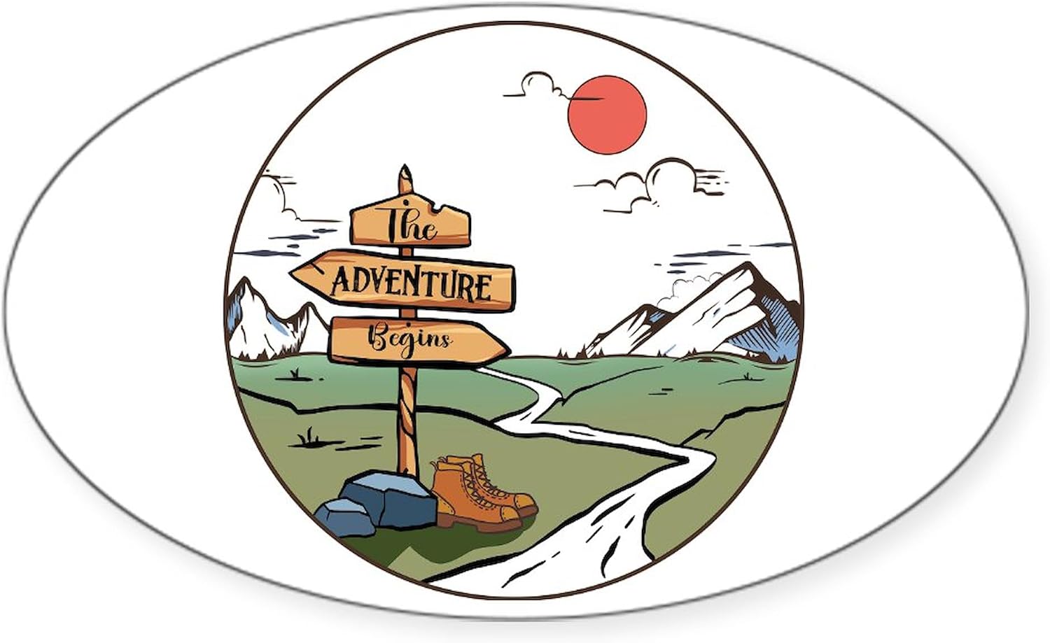 CafePress Adventure is Out There Oval Bumper Sticker Car Decal