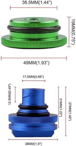 Miniatura 7 de Paquete de 2 tapas de combustible diésel compatibles con Dodge Ram, paquete combinado de fábrica de aluminio, tapa magnética de combustible diésel y
