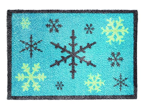 Gardman 82589XS Snowflake Washable Doormat - Blue
