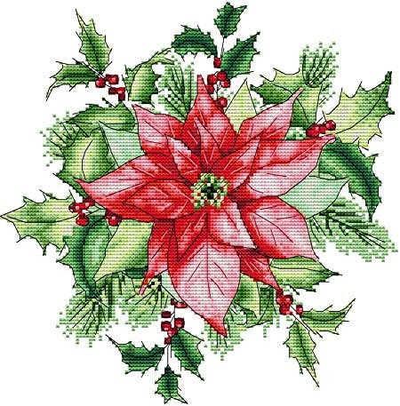 Cross Stitch Kits, Awesocrafts Christmas Red Flower Easy Patterns Cross Stitching Embroidery Kit Supplies Christmas, Stamped or Counted (Christmas Red, Counted) image 5