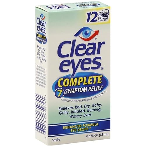 Miniatura 1 de Clear Eyes Gotas para los ojos con fórmula mejorada, alivio completo de 7 síntomas  0.5 fl oz  Pack de 2