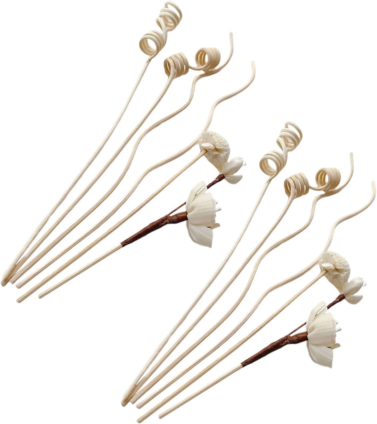 MERRYHAPY 12pcs Aromatherapy Reed Diffuser Sticks Natural Rattan Rose Bouquet Refill with Lasting Fragrance and Realistic Flower Design for Bedroom and Home Decor