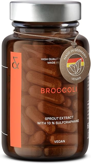 Broccoli Sprout Extract - 100mg Sulforaphane per Serving - Vegan - Antioxidant Supplement - Broccoli Powder Rich in Vitamins and Minerals - 60 Capsules - Made in Germany