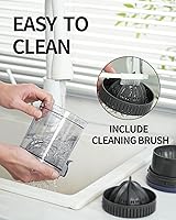 Vista 5 de Exprimidor eléctrico recargable - Exprimidor de cítricos con USB y cepillo de limpieza Exprimidor portátil para naranja, limón, pomelo.