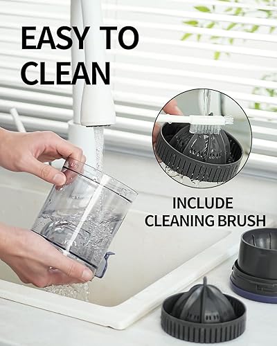 Miniatura 5 de Exprimidor eléctrico recargable - Exprimidor de cítricos con USB y cepillo de limpieza Exprimidor portátil para naranja, limón, pomelo..