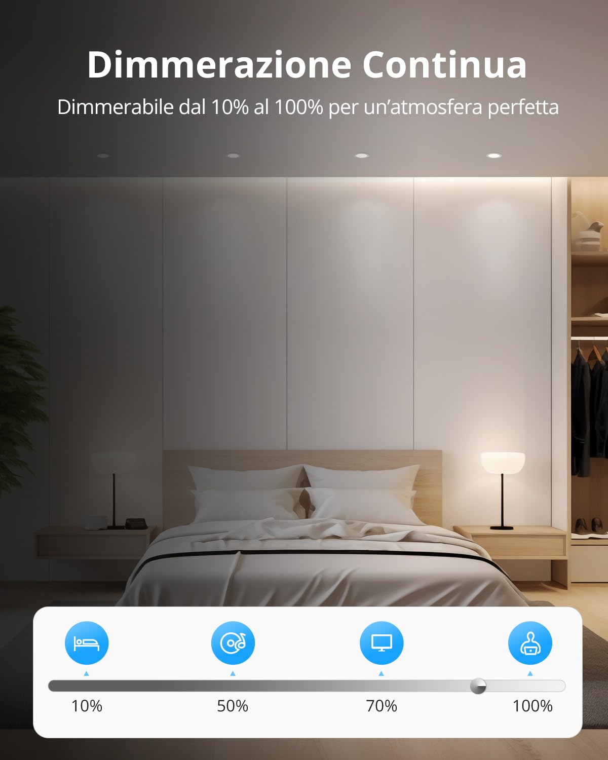 Gr4tec Faretti LED da Incasso per Cartongesso Dimmerabile, 10 x 6W Faretto LED Interno 2700K Caldo 4000K Neutro 6000K Freddo, Faretti Bagno IP65, Luci da Incasso Foro 68-80mm per Cucina Soggiorno