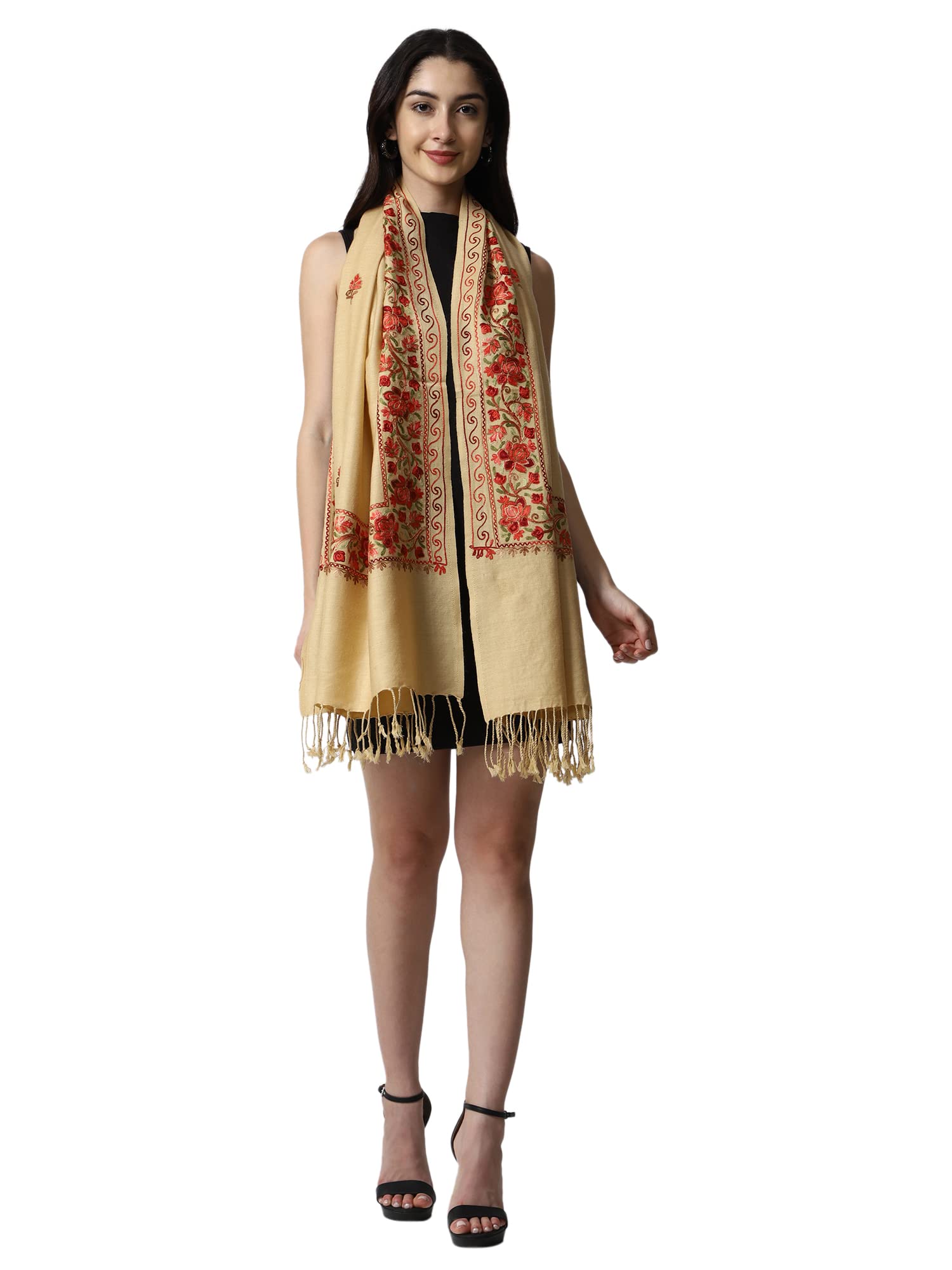 SWI WITH LABEL Women's Aari Embroidery Stole 2360