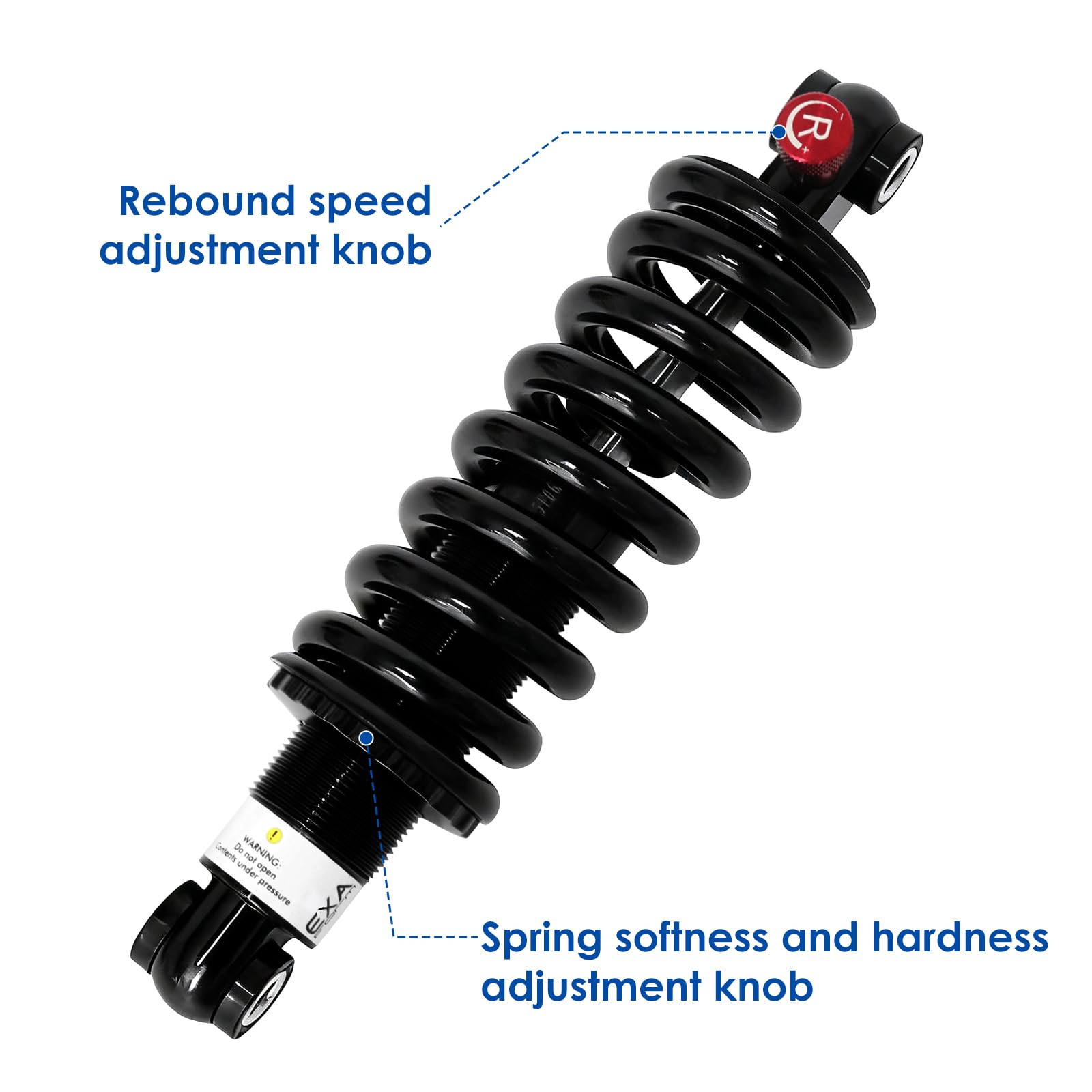Amortiguador ajustable amortiguador trasero hidráulico para bicicleta MTB/E/Scoters 125 mm/150 mm/165 mm/190 mm, 550 libras/1000 libras/1500 libras (190 mm, 1500 lbS)