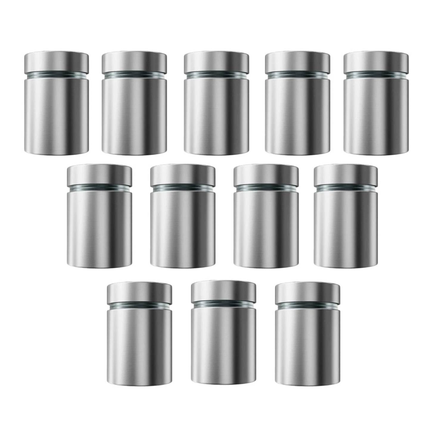 Photo 1 of 12 Pack Sign Standoff Screws 3/4" x 1" Stainless Steel Stand Offs Wall Mounts Advertising Screw Hardware for Acrylic Signs, Silver Standoffs