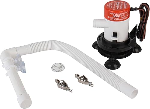 SEAFLO Kit de aireador portátil Livewell serie 10, 12 V, 350 GPH, manguera ajustable, sumergible, resistente a la corrosión, oxigenación eficiente,
