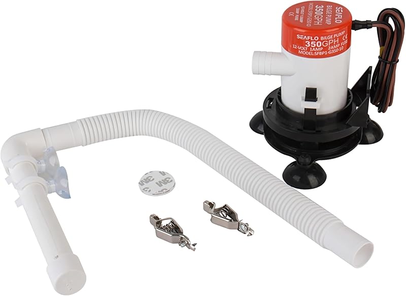 SEAFLO 10 Series Portable Livewell Aerator Kit - 12V, 350 GPH, Adjustable Hosepipe, Submersible, Corrosion-Resistant, Efficient Oxygenation, Fresh/Saltwater Use, CE & ROHS Certified, 4-Year Warranty