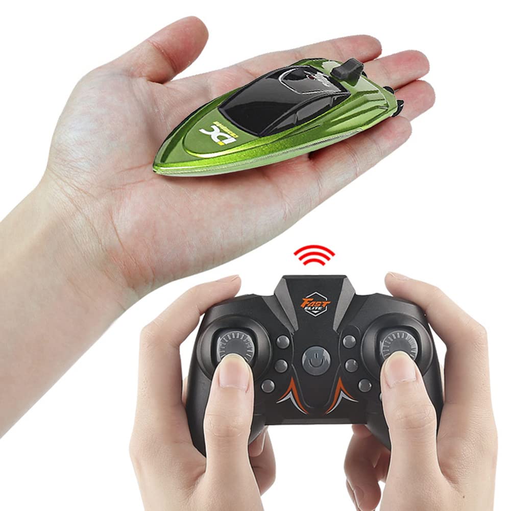 KOBONA RC Boat, Remote Control Boat for Kids & Adults, 2.4G Waterproof, USB Rechargeable, Blue/Red/Green, Modern Style, 3+ Years