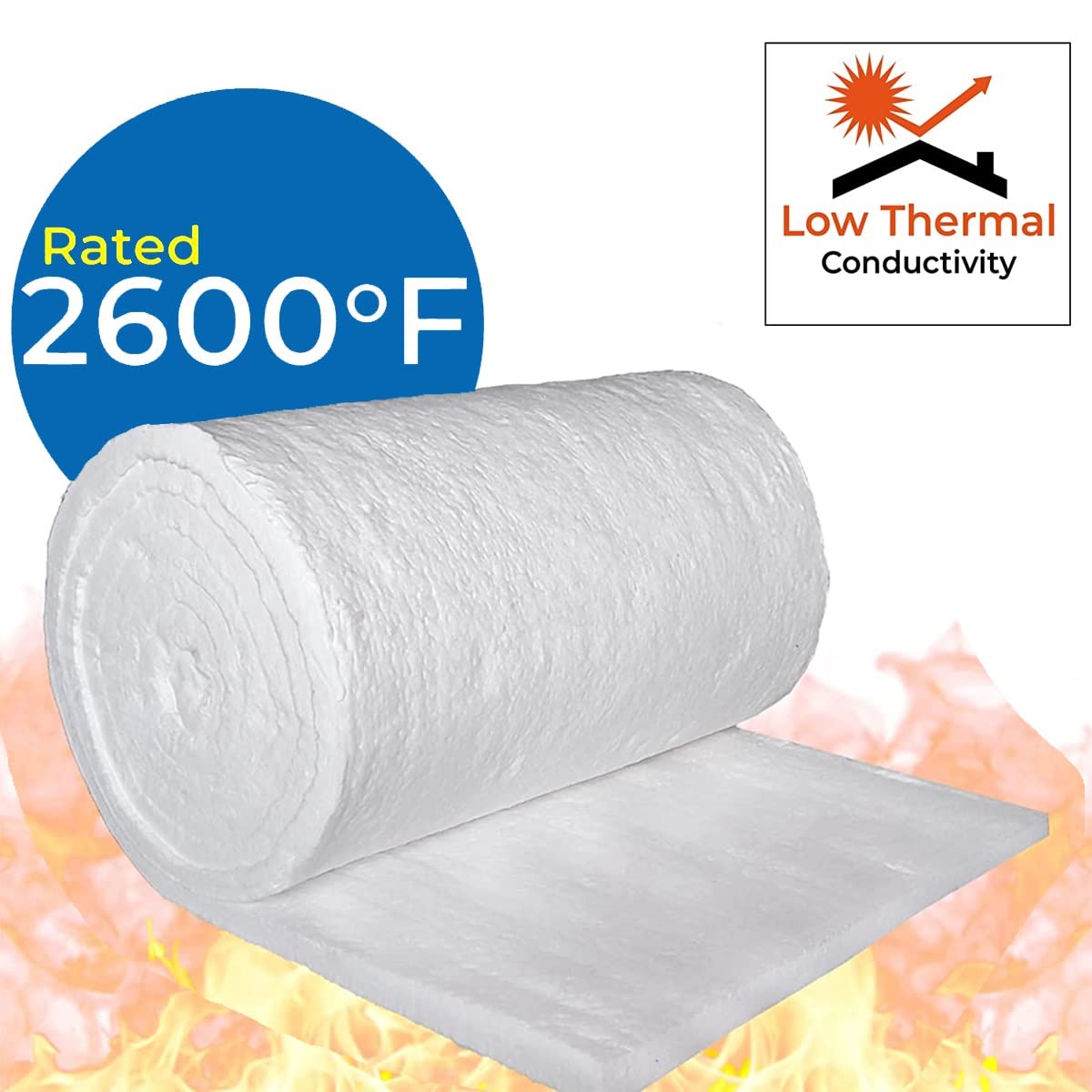 Ceramic Fiber Insulation Blanket ?High temperature resistant, fireproof, thermal insulation?High Density 1500C/2700F ?thick 30mmfor Forges, Kilns, Stoves, Furnace ( Size : 1