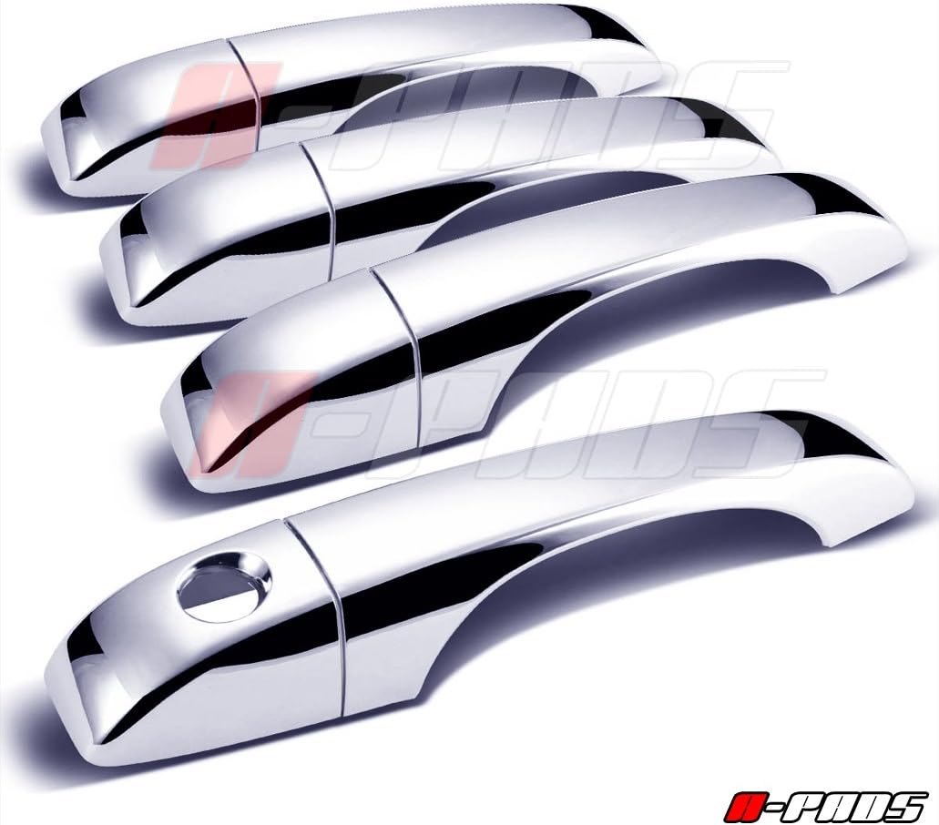 Compatible with(Just Overlay Stick on, NOT for SNAP in Replacement) Chrome Door Handle Cover for 05-06 07 08 09 2010 Chrysler 300+C/Sebring 07-11 /Town & Country 08-16- W/O P Key image 3
