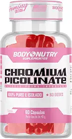 Picolinato de Cromo Controle de Apetite Chromium Picolinate Pote 60 Cápsulas 35mcg 100% Puro Auxilia Metabolismo Fonte de Cromo Isolado Rende 60 Doses Suplemento Mineral Matéria Prima Importada - Body Nutry