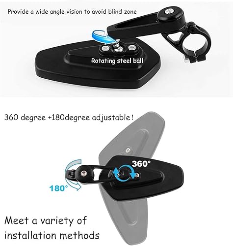 Miniatura 3 de Sporacingrts Espejos retrovisores para motocicleta C-N-C de 7/8 pulgadas de 0.866 in compatibles con GROM MSX-125 CB500F / Kawasaki Z750 /ER-6F /