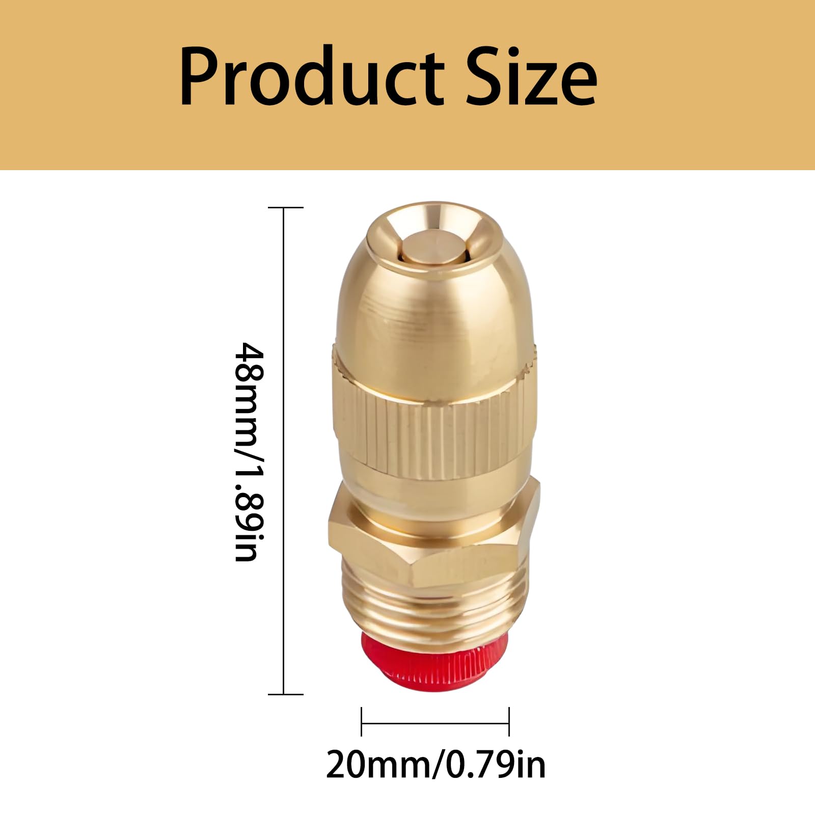 Ugello atomizzatore Regolabile in Ottone, ugelli Regolabili con Filettatura G1/2" per irrigazione agricola, irrigazione di Giardini e Cortili, sistemi a Goccia, 1 pz. Filettatura G1/2"