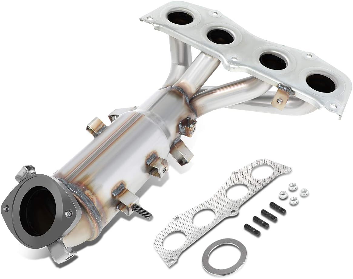 Auto Dynasty Factory Style Front Catalytic Converter Exhaust Manifold Compatible with Toyota Camry 2.4L Solara 2002-2006, Stainless Steel
