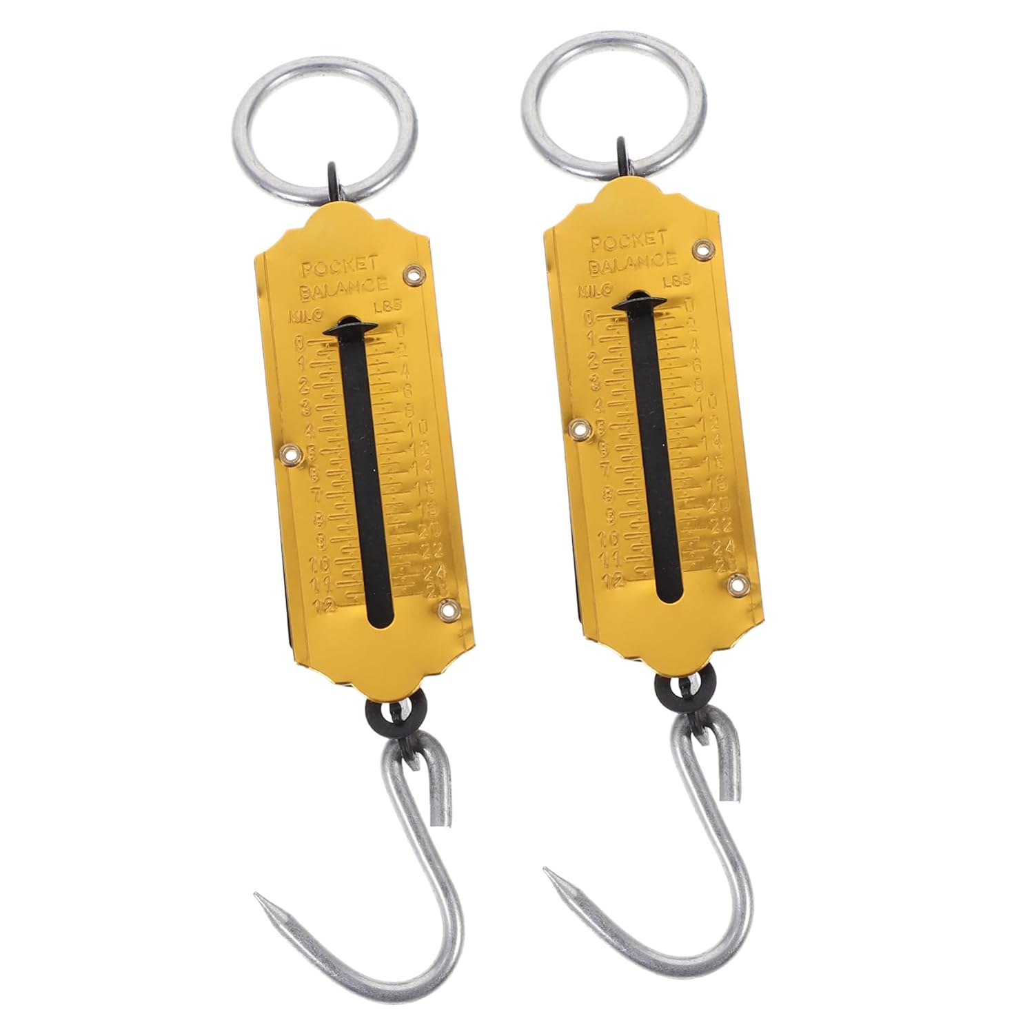 2pcs Portable Hanging Spring Scale Durable Mechanical Luggage Fishing Weight Scale with Bold Hook Travel Kitchen and Outdoor Activities