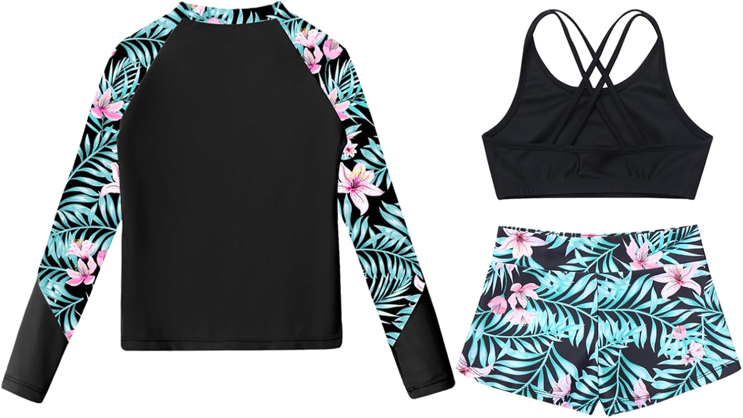 iiniim Girls Sports Swimsuits Tankini Bikini Rash Guard Swimwear Swim Shirt Tank Top Bottom Bathing Suit
