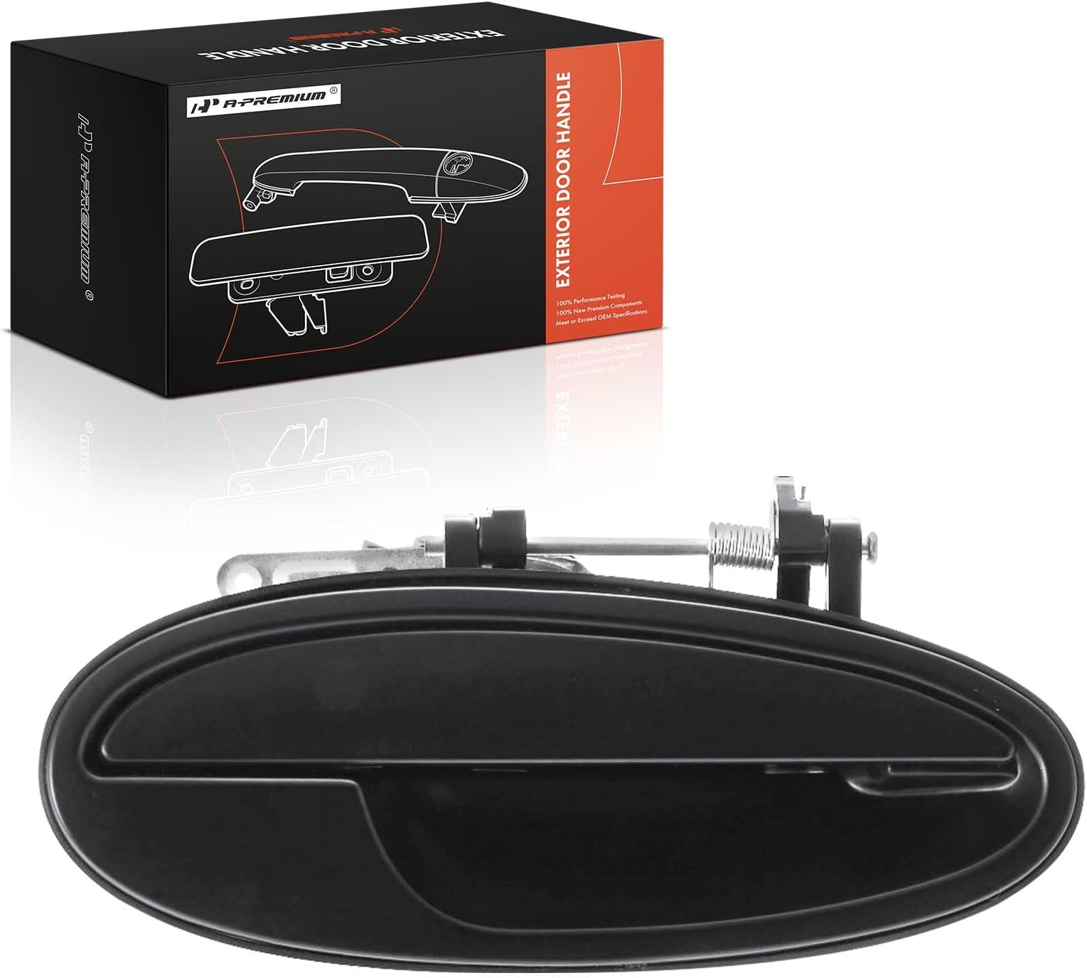 Front Right Passenger Side Exterior Door Handle Compatible with Buick Park Avenue 2001 2002 2003 2004 2005, Smooth Black, Replace# 25705674