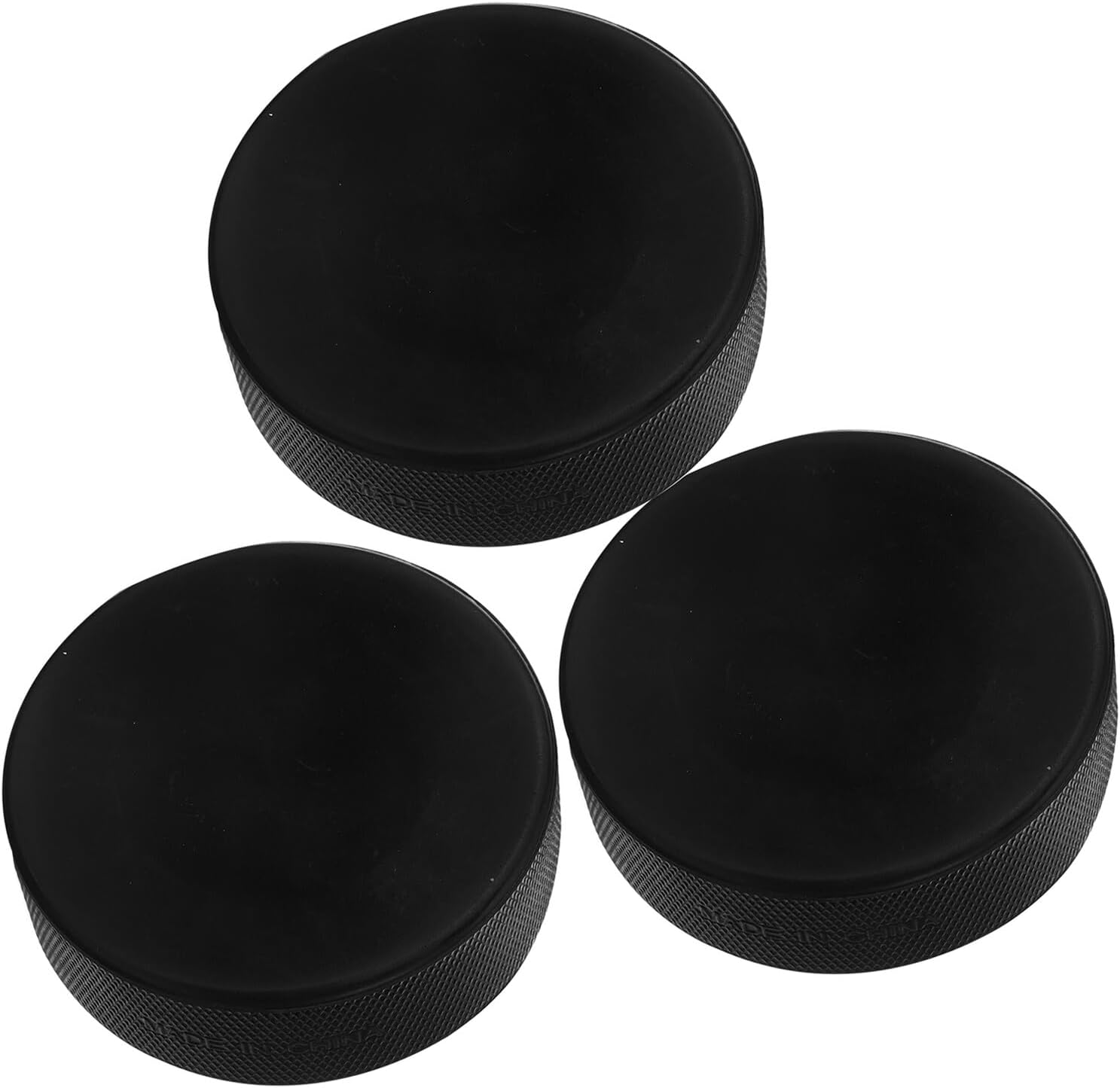 Cabilock 3pcs Rubber Hockey Pucks for Training and Competition, Reusable Black Ice Hockey Accessories, Outdoor and Indoor Practice Sports Equipment