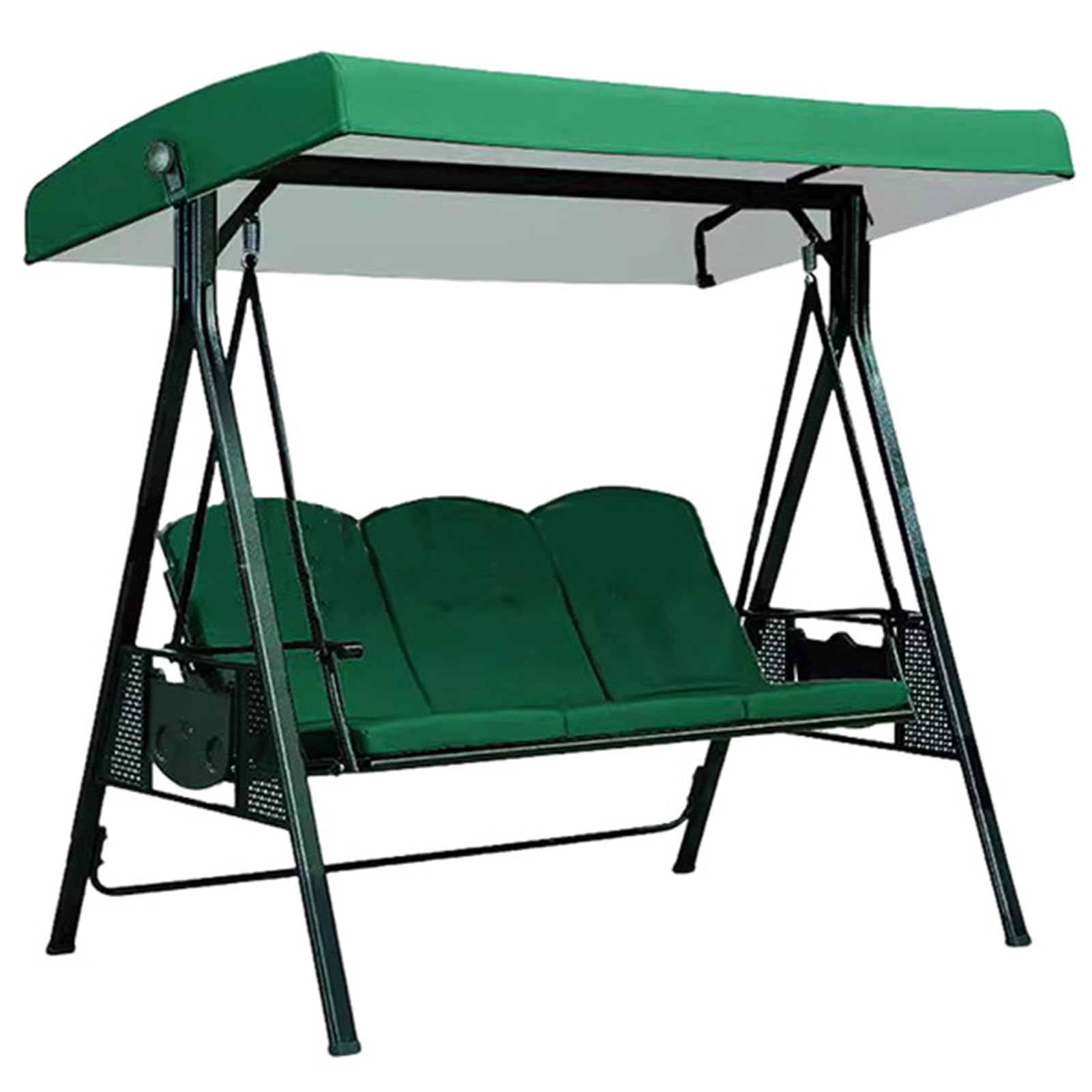 Bahula Green Replacement Canopy For Swing Seat 3 Seater Garden Hammock Cover, 210D Oxford Cloth Patio Swing Top Cover With 4 Reinforced Straps - Uv Protection,,191X120x20cm
