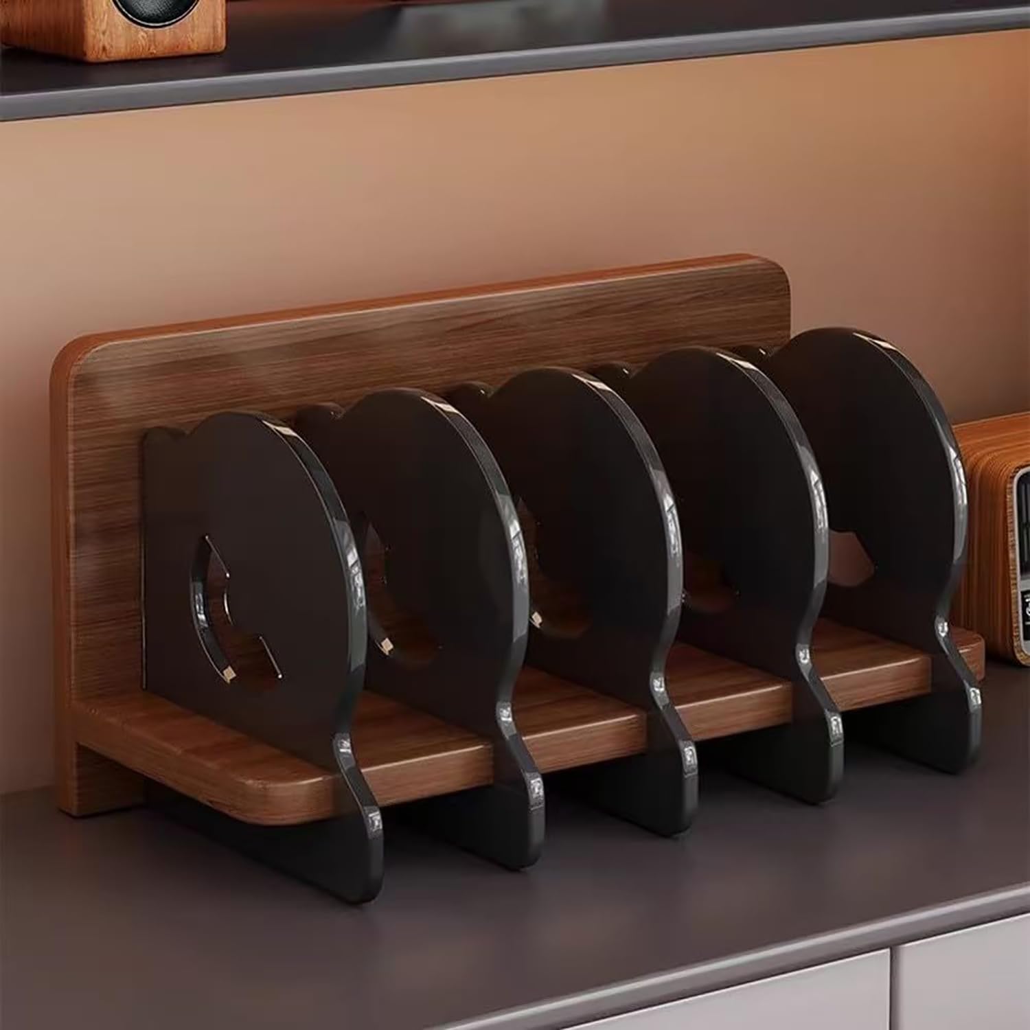Présentoir à CD en acrylique - Étagère de rangement multifonction moderne pour disques vinyles et CD - Design compact avec compartiments séparés - 35,5 x 16,2 x 18,7 cm