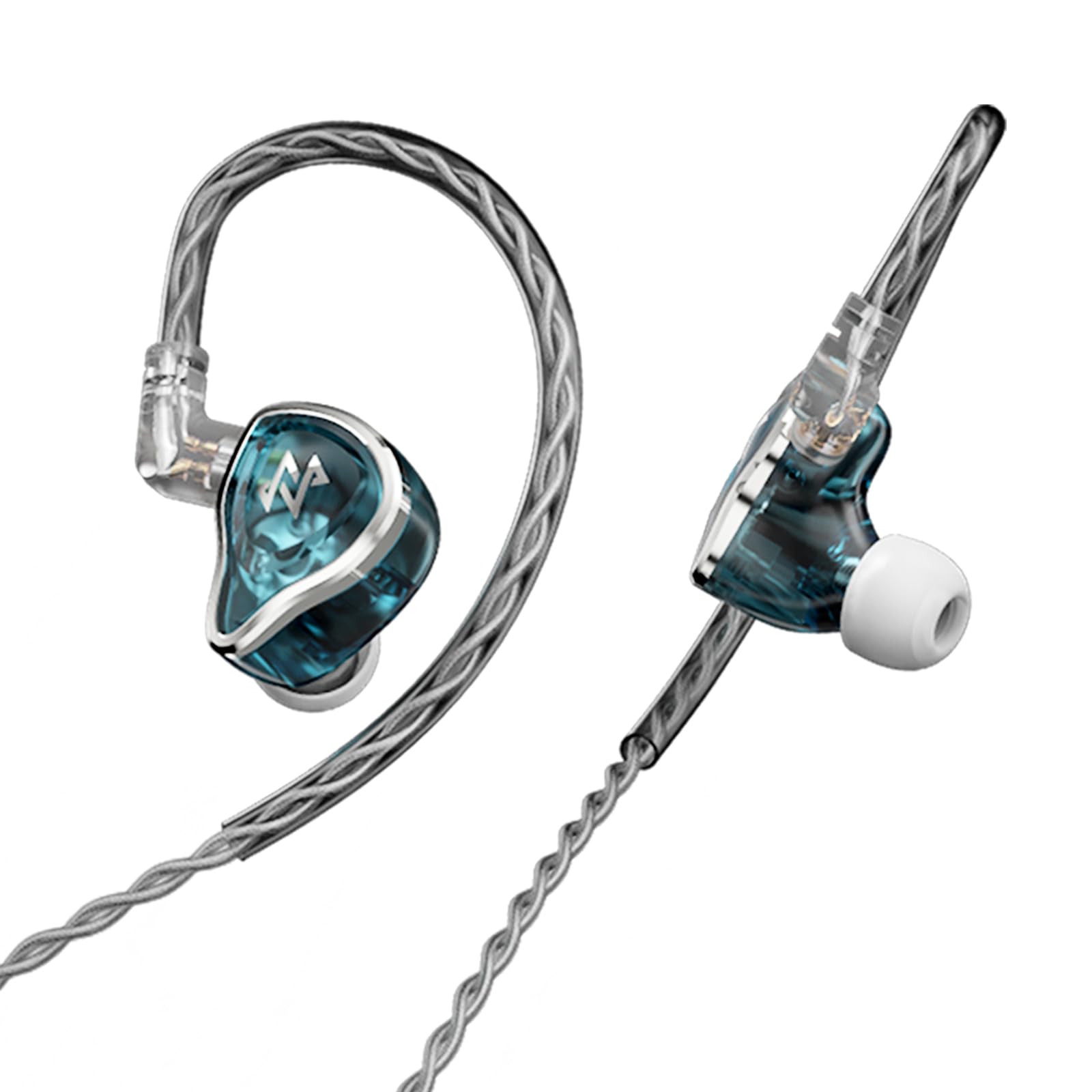 NFACOUS NM20 in Ear Monitor Earphones Wired Earbuds - Stage Use Studio Professional Earphones, Clear Sound Extra Bass for Musicians Audiophiles, Single Dynamic Driver, Secure Fit 2 pin OFC Cable?Blue
