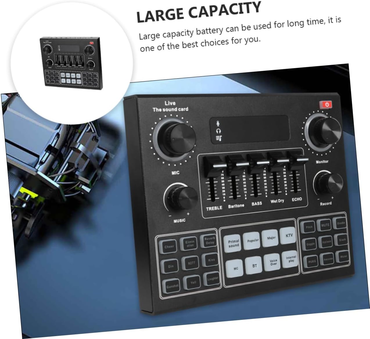 BESTonZON Portable Live Sound Card with Voice Changer Disguiser for Mobile Phones and Laptops Plug Play Long Battery Life Wireless Connection Durable Design