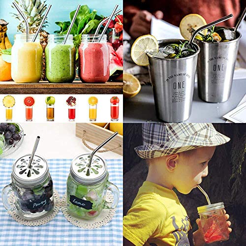 Image of 100Pcs Reusable Metal Straight Straw in Bulk Order (8.5 inch Long, Rainbow-100pcs Straight)
