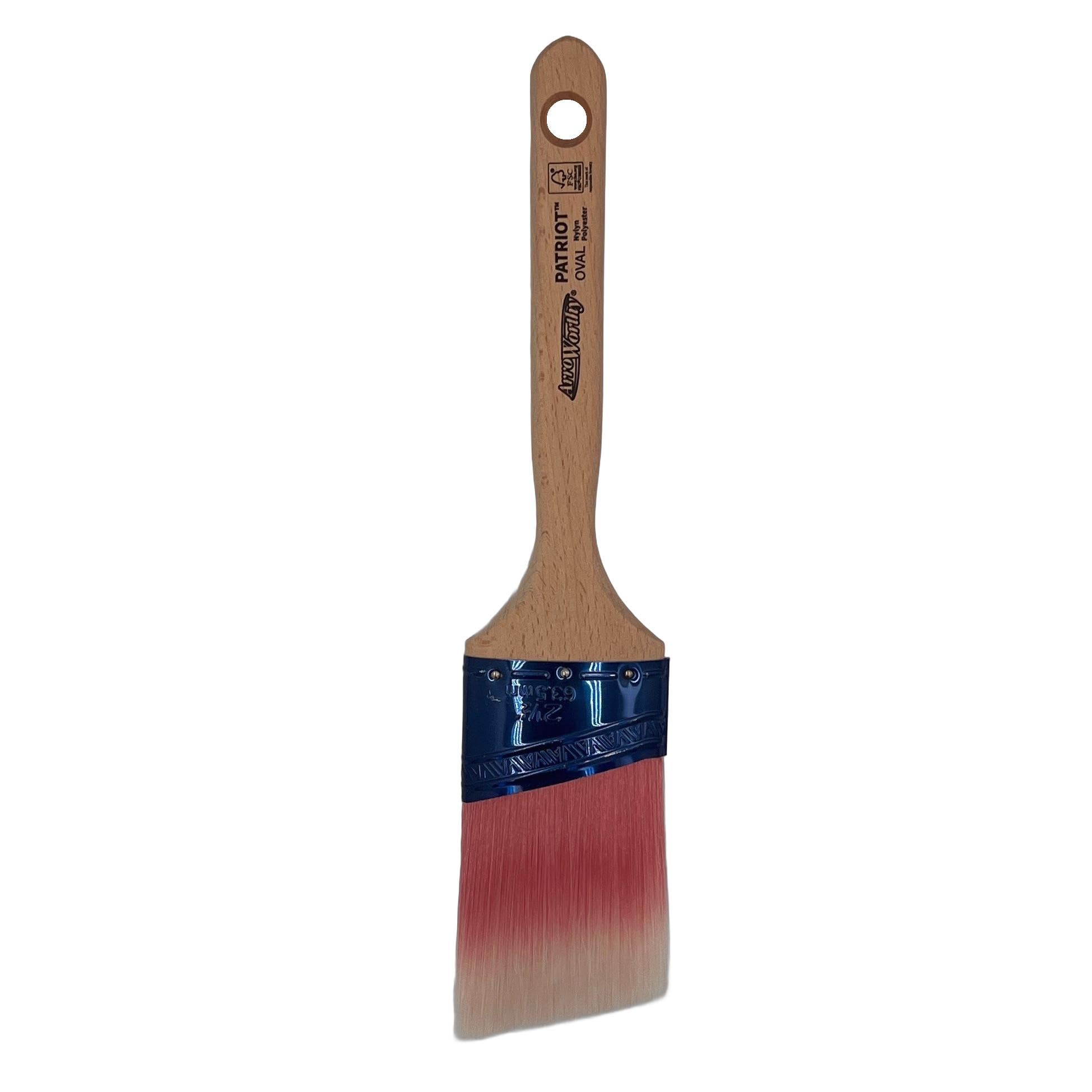 Gripper Cloth White Arroworthy Patriot Semi-Oval Angle Paint Brush 2.5"