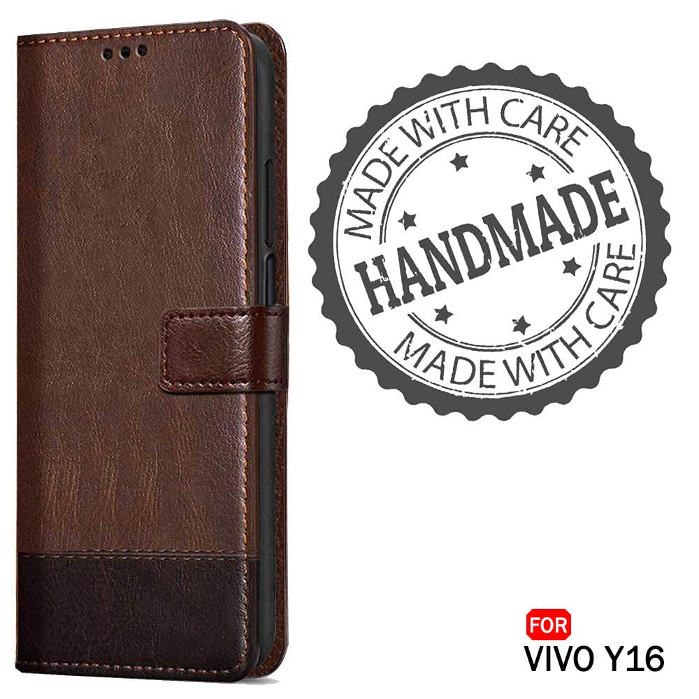 Vivo Y16 Flip Case - Leather Wallet Stand Cover -8