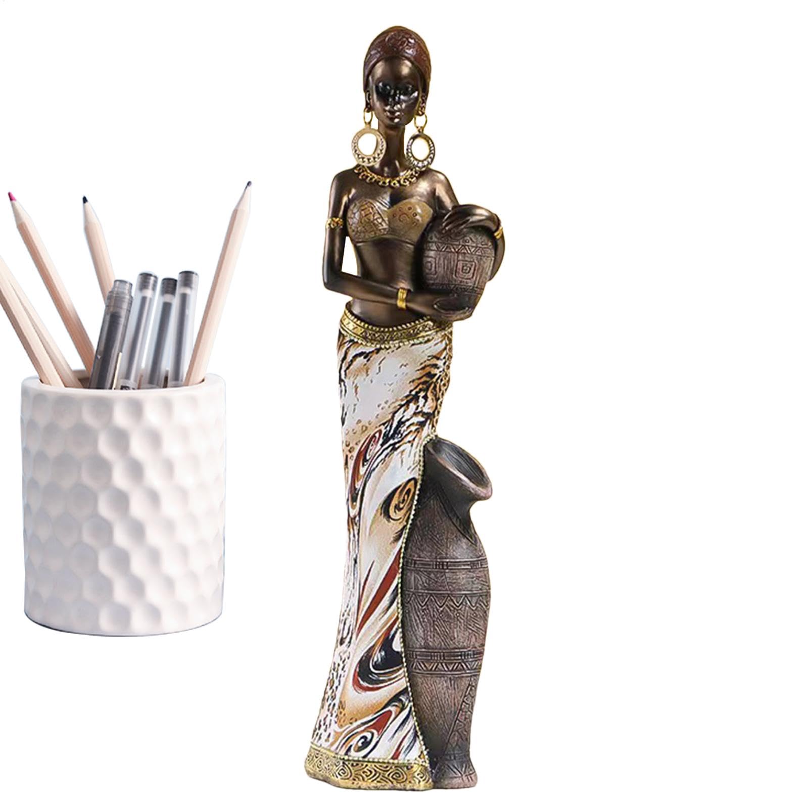 Scultura africana - Decorazione artistica tribale tradizionale, autentica statua africana fatta a mano | Ornamenti unici per la decorazione della casa della figura, pezzo di accento di opere