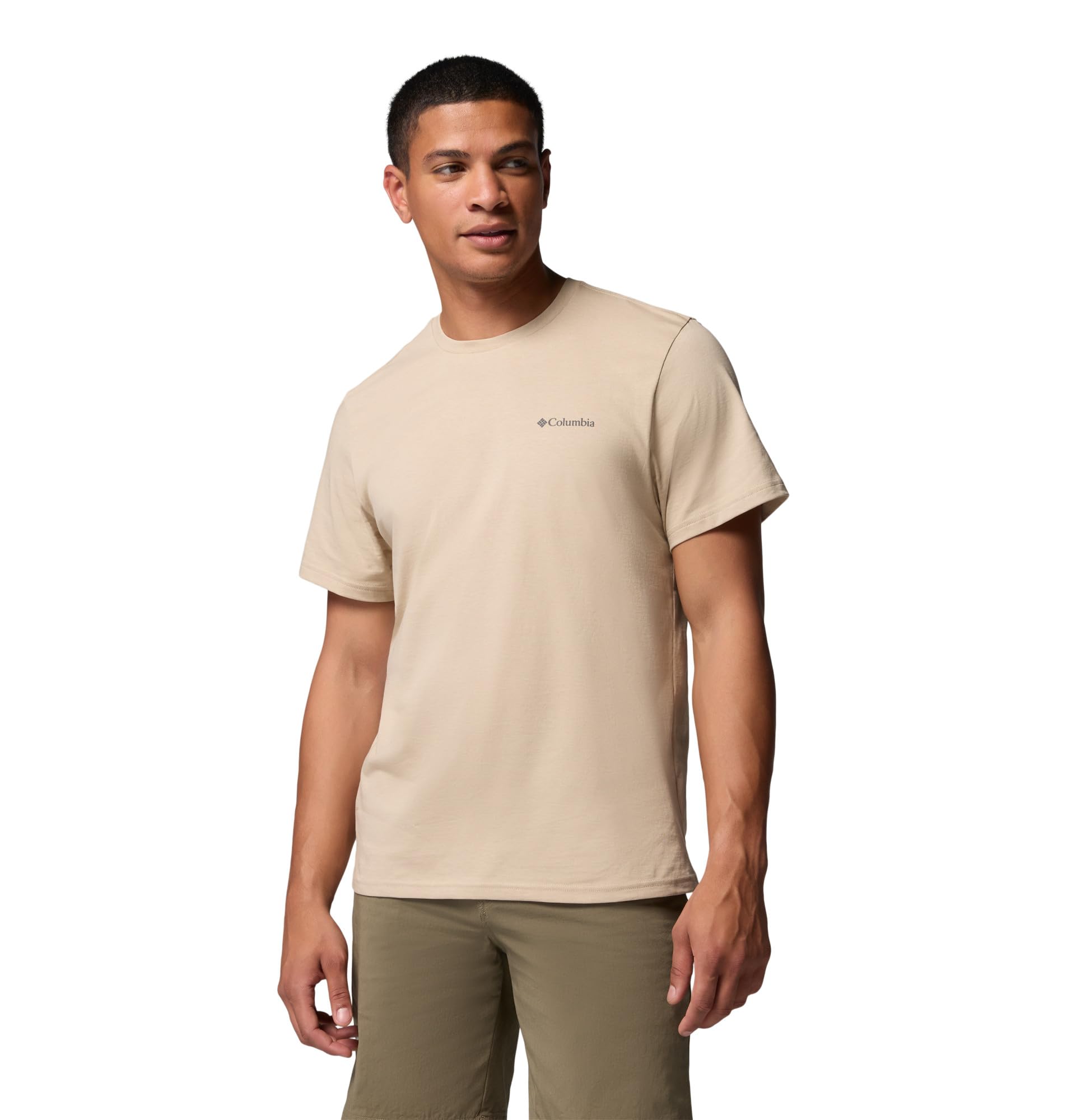 Columbia Men's Basic Tee, Short Sleeve T-Shirt, Ancient Fossil, Small