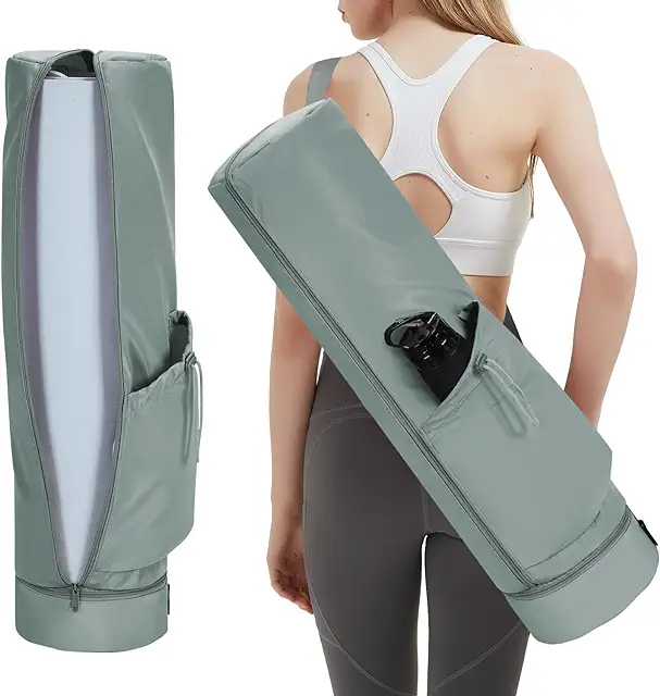 Large Yoga Mat Bag with Carrying Strap, Bottle Pocket & Wet Compartment