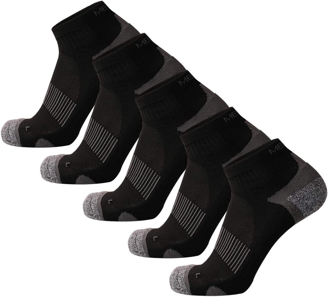 Meikan Low Cut running socks, Men & Women, 5 Pairs Half Cushioned Sports Socks