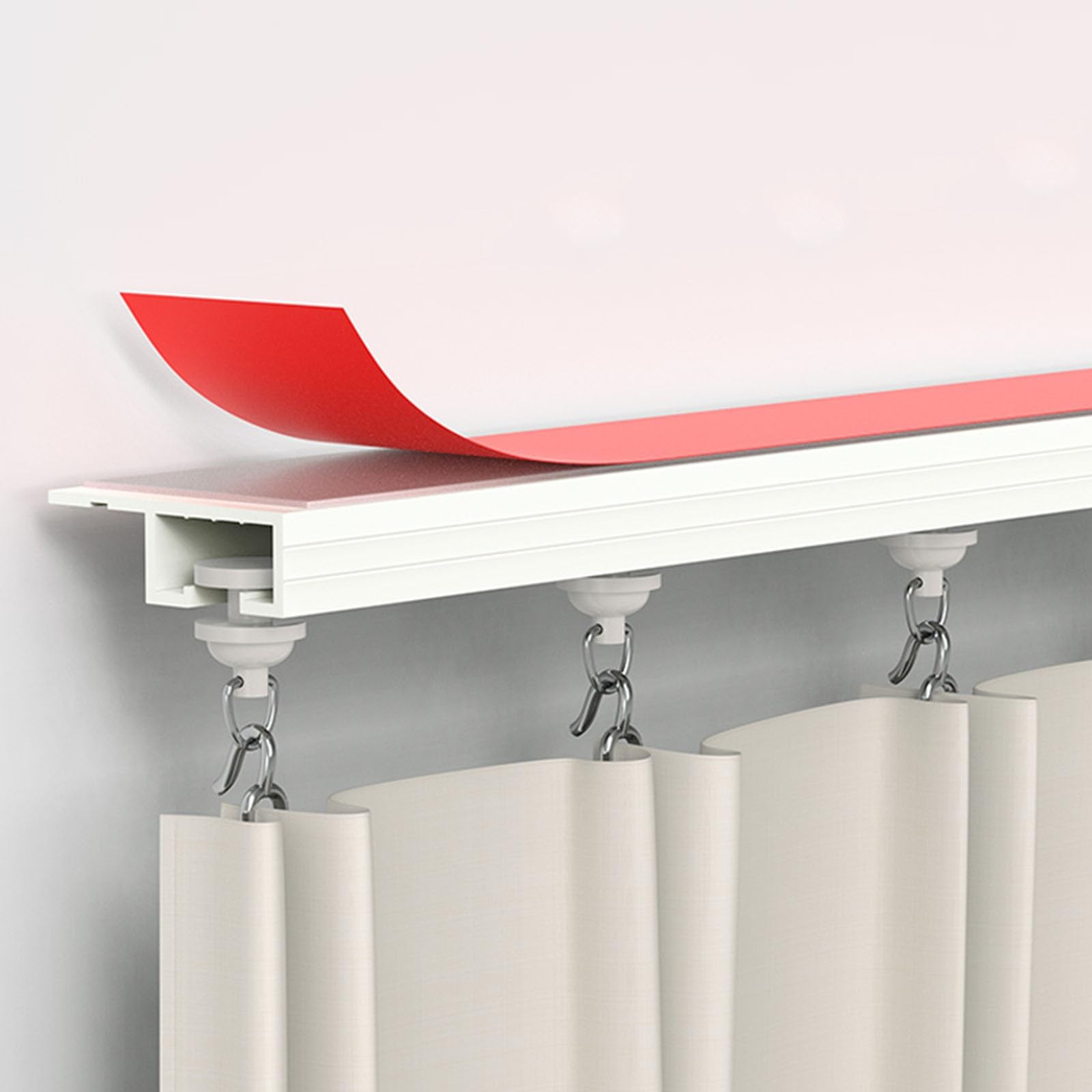 WQPMNYG SelfAdhesive Curtain Track for Room Divider No Drill Installation Perfect for Smooth Ceilings or Walls Easy to Use and Stylish Home Décor Solution